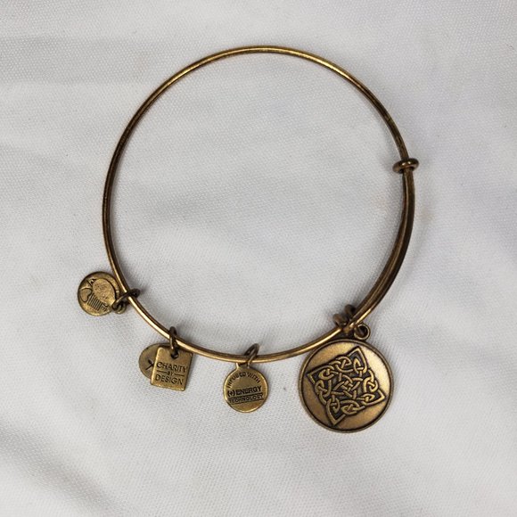 Alex & Ani Stackable Gold Bracelet Celtic Knot Charm - Picture 1 of 2